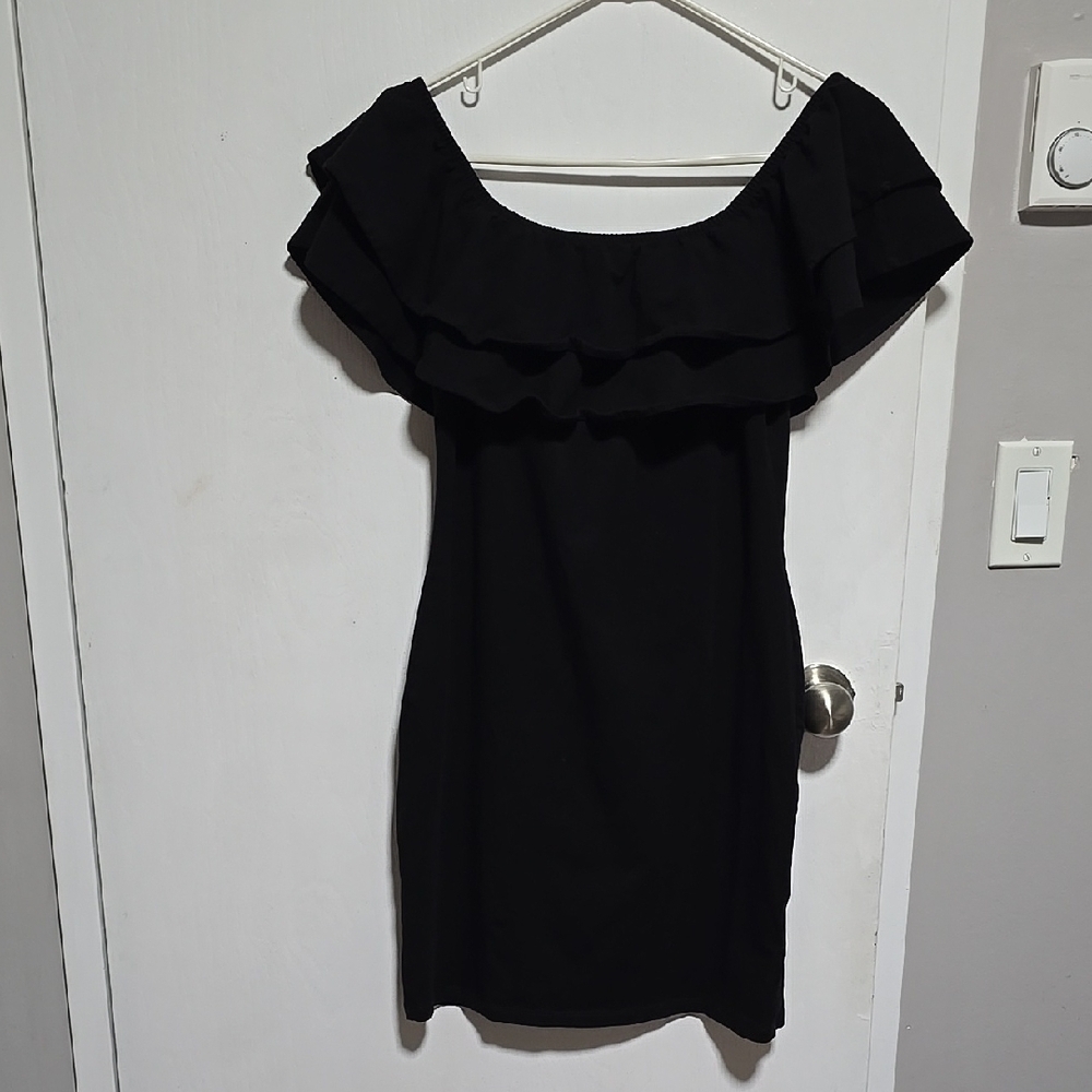 Elegant Black Ruffle Dress
